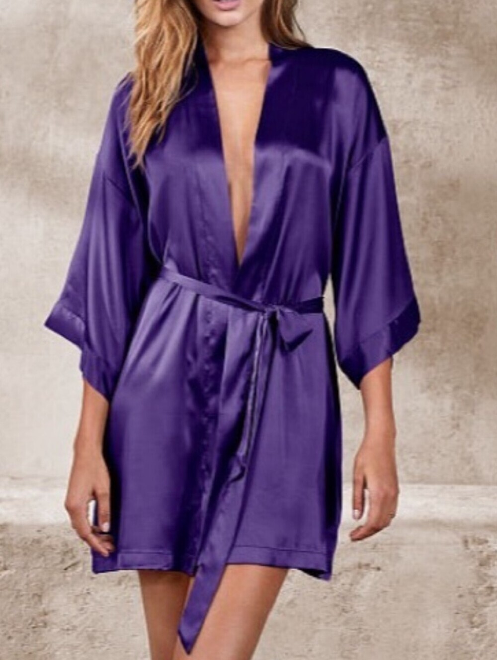Vintage 1990's Victorias Secret Purp L e Sexy Satin Robe    Size  OSFM